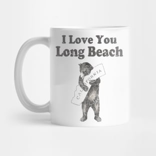 Vintage I Love You Long Beach California Bear Mug